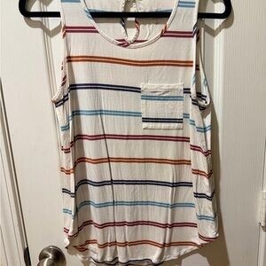 Market & Spruce Nautical Stripe Tank Top in Cream
